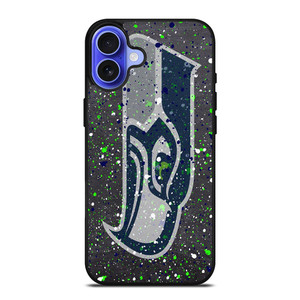 SEATTLE SEAHAWKS SPLASHED LOGO iPhone 16 Case Cover SEATTLE SEAHAWKS SPLASHED LOGO iPhone 16 Case Cover