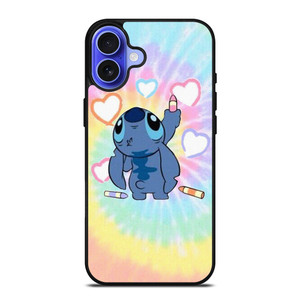 STITCH CARTOON TIE DYE PATTERN iPhone 16 Case Cover STITCH CARTOON TIE DYE PATTERN iPhone 16 Case Cover