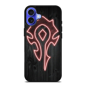 WORLD OF WARCRAFT HORDE WOOD LOGO iPhone 16 Case Cover