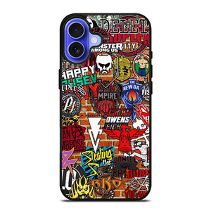 WWE WRESTLING SHIELD SYMBOL COLLAGE iPhone 16 Case Cover WWE WRESTLING SHIELD SYMBOL COLLAGE iPhone 16 Case Cover