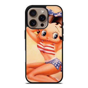 BETTY BOOP AMERICAN FLAG CARTOON iPhone 16 Pro Case Cover