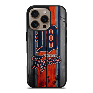 DETROIT TIGERS FOOTBALL WOOD LOGO iPhone 16 Pro Case Cover