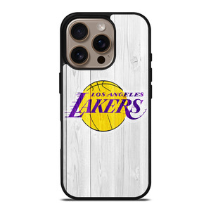 LOS ANGELES LAKERS WHITE WOOD iPhone 16 Pro Case Cover