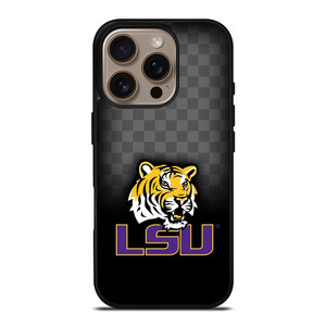 LSU TIGERS FOOTBALL CHECKERBOARD LOGO iPhone 16 Pro Case Cover