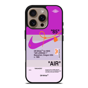 NIKE AIR JORDAN 1 OFF WHITE PURPLE iPhone 16 Pro Case Cover NIKE AIR JORDAN 1 OFF WHITE PURPLE iPhone 16 Pro Case Cover