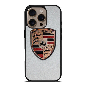 PORSCHE SILVER METAL EMBLEM iPhone 16 Pro Case Cover