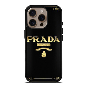 PRADA MILANO GOLD iPhone 16 Pro Case Cover PRADA MILANO GOLD iPhone 16 Pro Case Cover