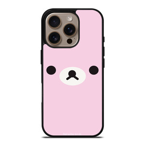 RILAKKUMA BEAR PINK MINIMALIST iPhone 16 Pro Case Cover