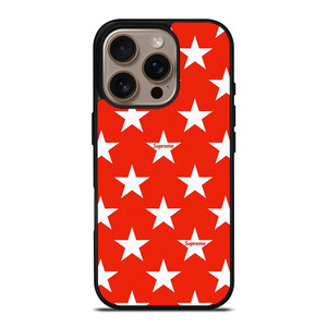 SUPREME STARS PATTERN RED iPhone 16 Pro Case Cover SUPREME STARS PATTERN RED iPhone 16 Pro Case Cover