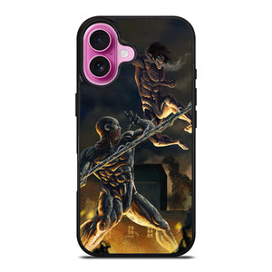 ATTACK ON TITAN VS WARHAMMER TITAN iPhone 16 Plus Case Cover ATTACK ON TITAN VS WARHAMMER TITAN iPhone 16 Plus Case Cover
