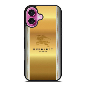 BURBERRY LONDON GOLD LOGO iPhone 16 Plus Case Cover