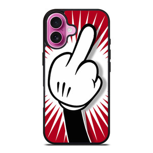 DISNEY MICKEY MOUSE MIDDLE FINGER FUNNY iPhone 16 Plus Case Cover