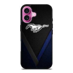 FORD MUSTANG BLLUE CARBON EMBLEM iPhone 16 Plus Case Cover FORD MUSTANG BLLUE CARBON EMBLEM iPhone 16 Plus Case Cover