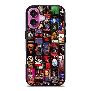 HORROR MOVIES POSTERS COLLAGE iPhone 16 Plus Case Cover HORROR MOVIES POSTERS COLLAGE iPhone 16 Plus Case Cover
