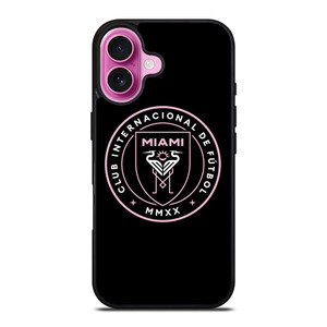 INTER MIAMI FOOTBALL BLACK LOGO iPhone 16 Plus Case Cover