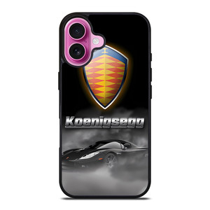 KOENIGSEGG SUPERCAR BLACK EMBLEM iPhone 16 Plus Case Cover