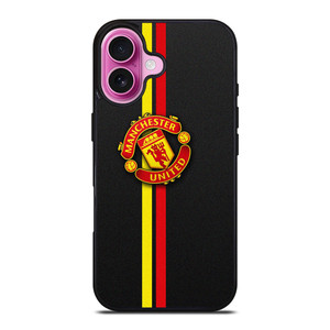 MANCHESTER UNITED STRIPE LOGO iPhone 16 Plus Case Cover