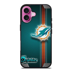 MIAMI DOLPHINS FOOTBALL METAL LOGO 2 iPhone 16 Plus Case Cover MIAMI DOLPHINS FOOTBALL METAL LOGO 2 iPhone 16 Plus Case Cover