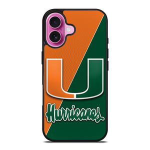 MIAMI HURRICANES LOGO CARBON iPhone 16 Plus Case Cover MIAMI HURRICANES LOGO CARBON iPhone 16 Plus Case Cover