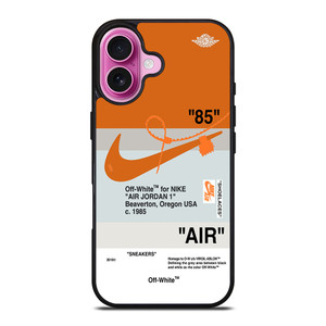 NIKE AIR JORDAN 1 OFF WHITE ORANGE iPhone 16 Plus Case Cover NIKE AIR JORDAN 1 OFF WHITE ORANGE iPhone 16 Plus Case Cover