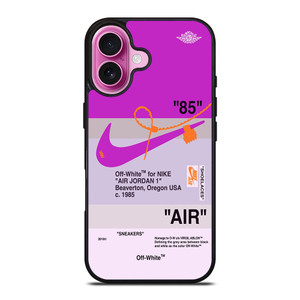 NIKE AIR JORDAN 1 OFF WHITE PURPLE iPhone 16 Plus Case Cover