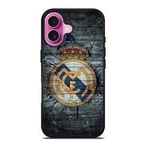 REAL MADRID FOOTBALL WOOD LOGO iPhone 16 Plus Case Cover REAL MADRID FOOTBALL WOOD LOGO iPhone 16 Plus Case Cover