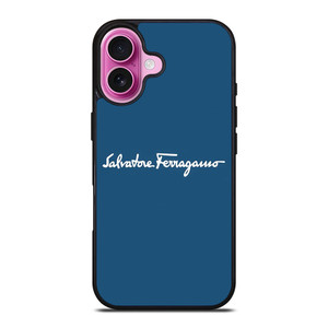 SALVATORE FERRAGAMO BLUE LOGO iPhone 16 Plus Case Cover