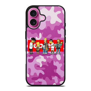 SUPREME THE SIMPSONS CAMO PURPLE iPhone 16 Plus Case Cover SUPREME THE SIMPSONS CAMO PURPLE iPhone 16 Plus Case Cover