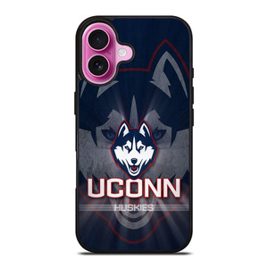 UCONN HUSKIES BASKETBALL METAL LOGO iPhone 16 Plus Case Cover