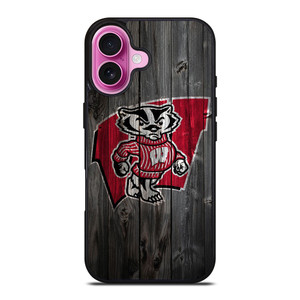 WISCONSIN BADGERS WOOD LOGO iPhone 16 Plus Case Cover WISCONSIN BADGERS WOOD LOGO iPhone 16 Plus Case Cover