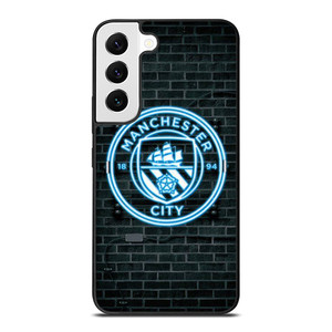 MANCHESTER CITY FC NEON LOGO Samsung Galaxy S22 Case Cover MANCHESTER CITY FC NEON LOGO Samsung Galaxy S22 Case Cover