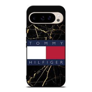 TOMMY HILFIGER BLACK GOLD MARBLE Google Pixel 9 Pro Case Cover