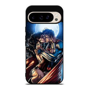 WONDER WOMAN SUPERMAN CARTOON KISSING Google Pixel 9 Pro Case Cover