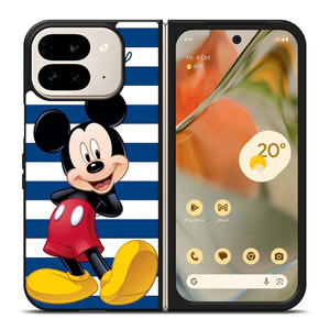 DISNEY MICKEY MOUSE BLUE STRIPE Google Pixel 9 Pro Fold Case Cover DISNEY MICKEY MOUSE BLUE STRIPE Google Pixel 9 Pro Fold Case Cover