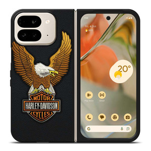 HARLEY DAVIDSON MOTORCYCLES LEATHER EMBOSS Google Pixel 9 Pro Fold Case Cover