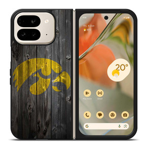 IOWA HAWKEYES WOOD LOGO Google Pixel 9 Pro Fold Case Cover