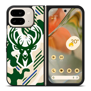 MILWAUKEE BUCKS SYMBOL PATTERN Google Pixel 9 Pro Fold Case Cover