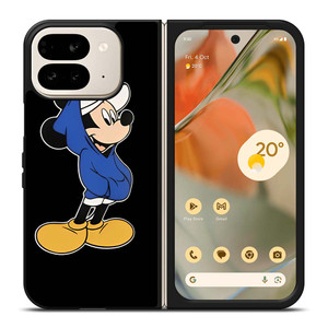 NEW YORK YANKEES MICKEY MOUSE BLACK Google Pixel 9 Pro Fold Case Cover NEW YORK YANKEES MICKEY MOUSE BLACK Google Pixel 9 Pro Fold Case Cover