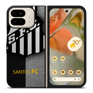 SANTOS FC FOOTBALL LEATHER LOGO Google Pixel 9 Pro Fold Case Cover SANTOS FC FOOTBALL LEATHER LOGO Google Pixel 9 Pro Fold Case Cover