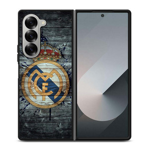 REAL MADRID FOOTBALL WOOD LOGO Samsung Galaxy Z Fold 6 Case Cover