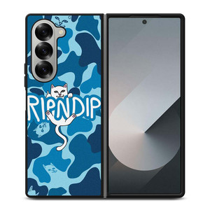 RIPNDIP CAT CAMO BLUE Samsung Galaxy Z Fold 6 Case Cover