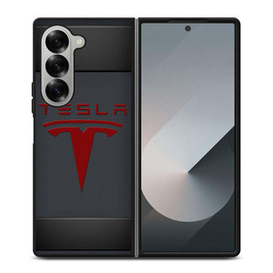 TESLA METAL CARBON LOGO Samsung Galaxy Z Fold 6 Case Cover