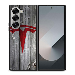 TESLA WOODEN LOGO Samsung Galaxy Z Fold 6 Case Cover