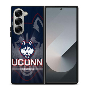 UCONN HUSKIES BASKETBALL METAL LOGO Samsung Galaxy Z Fold 6 Case Cover