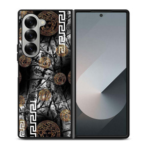 VERCASE CAMO LEAF BLACK WHITE Samsung Galaxy Z Fold 6 Case Cover