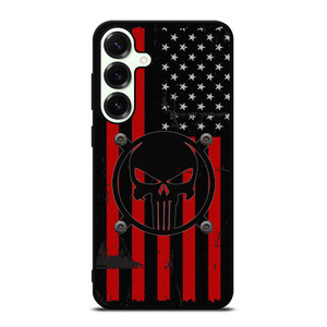 PUNISHER RED BLACK AMERICAN FLAG Samsung Galaxy S25 Plus Case Cover