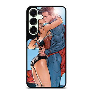 SUPERMAN WONDER WOMAN CARTOON KISSING Samsung Galaxy S25 Plus Case Cover