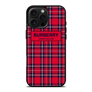 BURBERRY LONDON ENGLAND RED PATTERN iPhone 16 Pro Max Case Cover