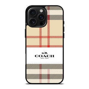 BURBERRY PATTERN X COACH NEW YORK LOGO iPhone 16 Pro Max Case Cover BURBERRY PATTERN X COACH NEW YORK LOGO iPhone 16 Pro Max Case Cover