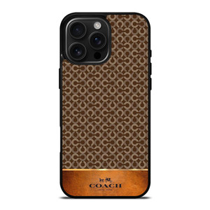 COACH NEW YORK LOGO PATTERN BROWN iPhone 16 Pro Max Case Cover